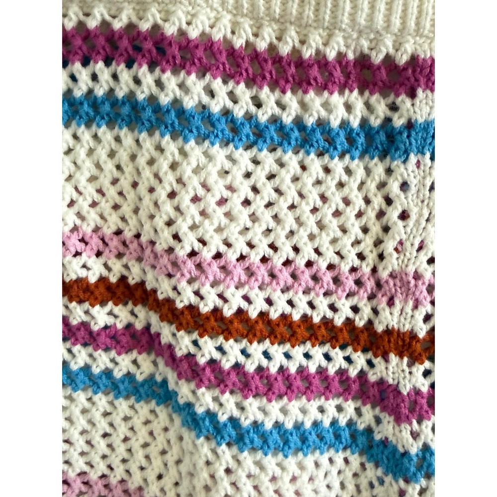 L*Space On The Horizon Crochet Knit Striped Shorts Multi Color OTHSH20  M - Picture 4 of 5